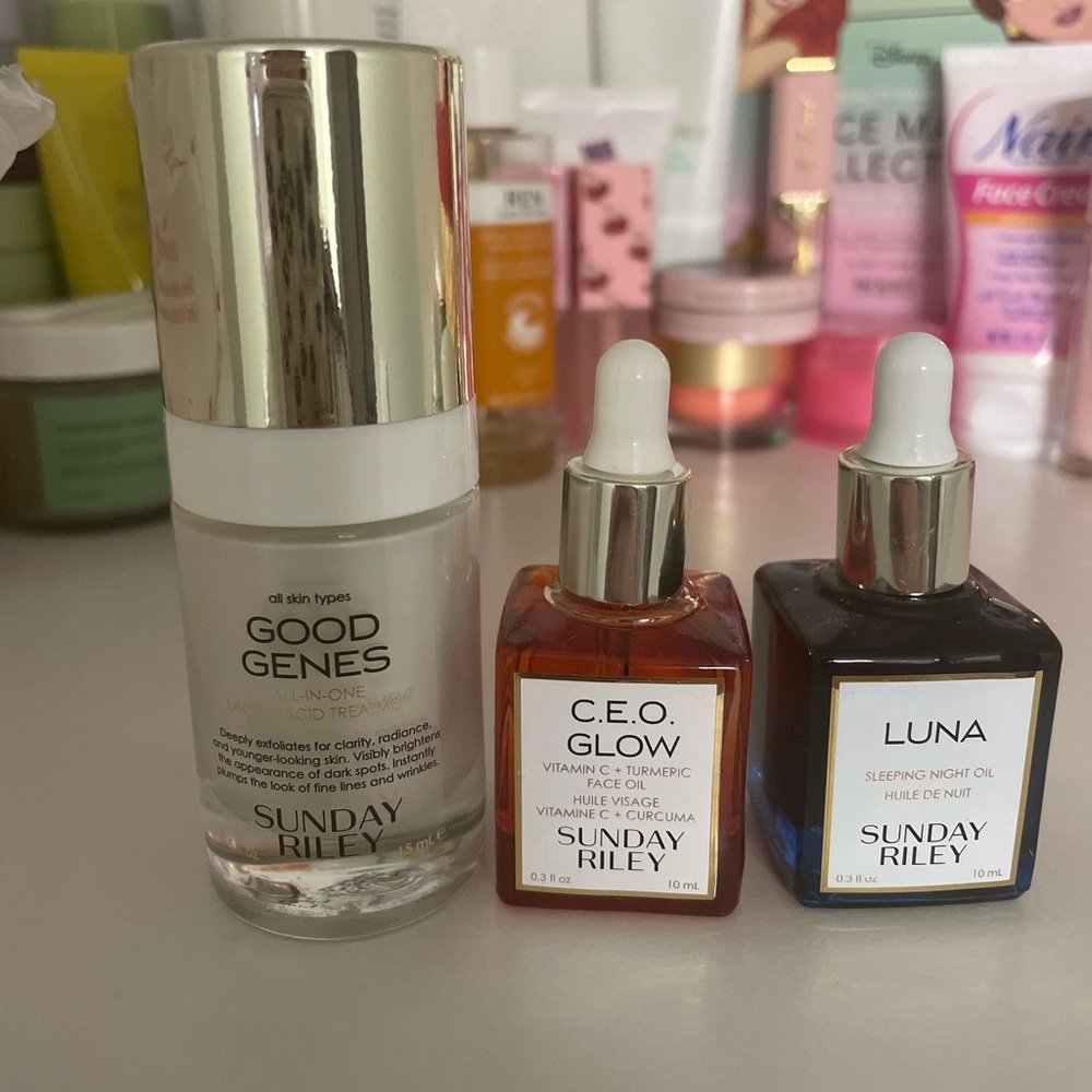 Sunday Riley Trio- Luna Oil, CEO Glow Oil, Good Genes (travel sizes)
